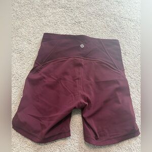Lululemon maroon biker shorts